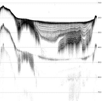High resolution pinger sub-bottom
              profile displaying sediment layer structure