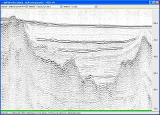 Boomer seismic reflection profile
              exhibiting deep penetration in glacial and postglacial
              marine sediments